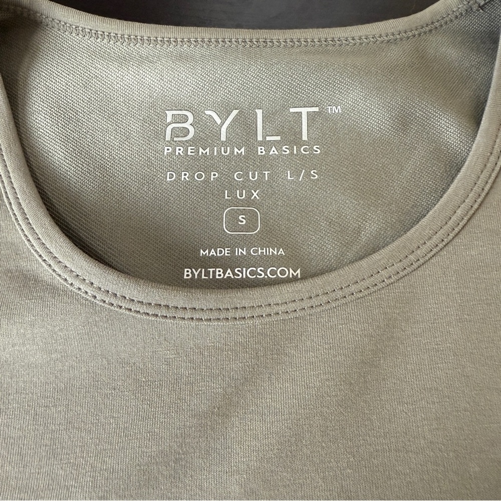BYLT BASICS Drop Cut Lux Mens Long Sleeve | Sage Green | Small - Picture 6 of 7